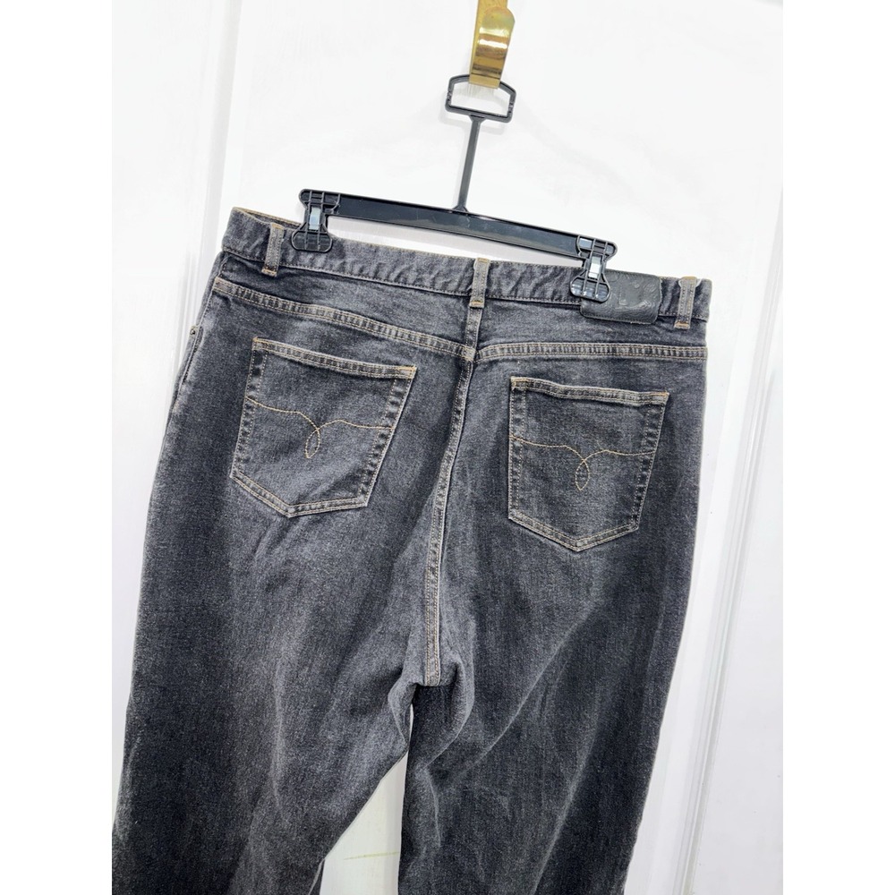 VTG LAUREN JEANS CO Ralph Lauren Womens 14W Black Wash Straight Leg Jeans Retro - Picture 7 of 10
